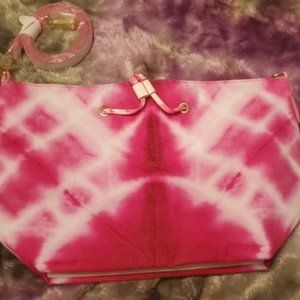 Estee Lauder Tie-Dye Drawstring Bucket Shoulder Bag Pink Limited Edition New